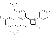 (3R,4S)-1-(4-Fluorophenyl)-3-((S)-3-(4-fluorophenyl-3-(trimethylsilyloxy)propyl)-4-(4-(trimethylsilyloxy)phenyl)azetidin-2-one molecular structure (CAS 272778-13-9)