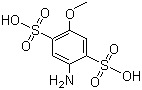 结构式 CAS# 27327-48-6, 4-甲氧基苯胺-2,5-二磺酸
