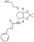 N-[(3aS,4R,6S,6aR)-四氢-6-(2-羟基乙氧基)-2,2-二甲基-4H-环戊烯并-1,3-二氧杂环戊烷-4-基]氨基甲酸苯甲酯分子结构 (CAS 274693-54-8)