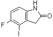 结构式 CAS# 275386-75-9, 5-氟-1,3-二氢-4-碘-2H-吲哚-2-酮