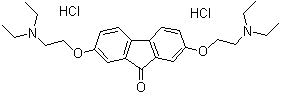structure of CAS# 27591-69-1, Tilorone dihydrochloride;2,7-Bis[2-(diethylamino)ethoxy]-9-fluorenone dihydrochloride