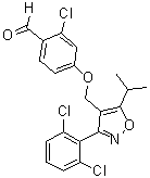 2-Chloro-4-[[3-(2,6-dichlorophenyl)-5-(1-methylethyl)-4-isoxazolyl]methoxy]benzaldehyde molecular structure (CAS 278597-32-3)
