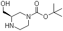 (R)-1-Boc-3-羟甲基哌嗪分子结构 (CAS 278788-66-2)