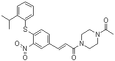 (2E)-1-(4-乙酰基-1-哌嗪基)-3-[4-[[2-(1-甲基乙基)苯基]硫基]-3-硝基苯基]-2-丙烯-1-酮分子结构 (CAS 280749-17-9)