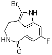 2-溴-8-氟-1,3,4,5-四氢-6H-氮杂卓并[5,4,3-cd]吲哚-6-酮分子结构 (CAS 283173-80-8)