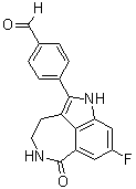 4-(8-氟-3,4,5,6-四氢-6-氧代-1H-氮杂卓并[5,4,3-cd]吲哚-2-基)苯甲醛分子结构 (CAS 283173-84-2)
