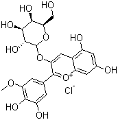 氯化矮牵牛素半乳糖苷分子结构 (CAS 28500-02-9)