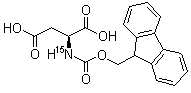 N-[芴甲氧羰基]-L-(氮-15)天冬氨酸分子结构 (CAS 287484-33-7)
