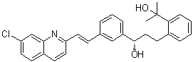结构式 CAS# 287930-77-2, 2-[2-[3(S)-[3-(7-氯-2-喹啉基)乙烯基]苯基]-3-羟基丙基]苯基-2-丙醇