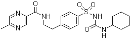 格列吡嗪分子结构 (CAS 29094-61-9)