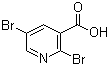 2,5-二溴烟酸分子结构 (CAS 29312-99-0)