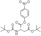 N-[叔丁氧羰基]-L-天冬氨酸 4-叔丁酯 1-(4-硝基苯基)酯分子结构 (CAS 29365-05-7)