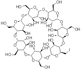 单-6-脱氧-6-碘-beta-环糊精分子结构 (CAS 29390-66-7)
