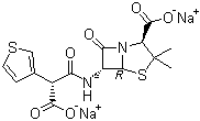 替卡西林钠分子结构 (CAS 29457-07-6)