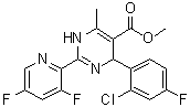 4-(2-氯-4-氟苯基)-2-(3,5-二氟-2-吡啶基)-1,4-二氢-6-甲基-5-嘧啶羧酸甲酯分子结构 (CAS 298708-79-9)