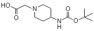 [4-[(tert-Butoxycarbonyl)amino]piperidin-1-yl]acetic acid molecular structure (CAS 299203-94-4)