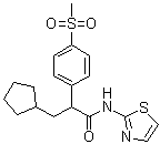 3-环戊基-2-[4-(甲烷磺酰基)苯基]-N-(噻唑-2-基)丙酰胺分子结构 (CAS 300352-96-9)