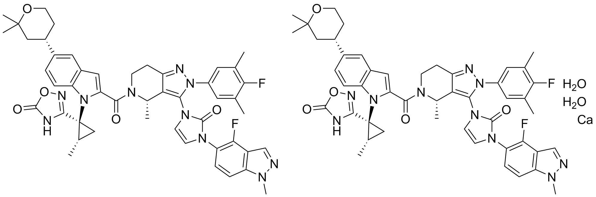 奥福格列酮半钙盐水合物分子结构 (CAS 3008544-96-2)