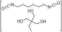 1,6-己二醇二异氰酸酯与三羟甲基丙烷的聚合物分子结构 (CAS 30322-28-2)