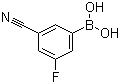 结构式 CAS# 304858-67-1, 3-氰基-5-氟苯硼酸