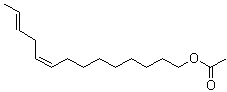 结构式 CAS# 30507-70-1, (9Z,12E)-9,12-十四碳二烯-1-醇乙酸酯