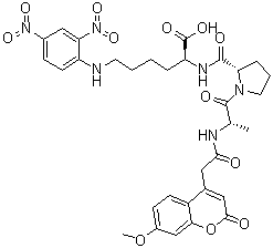 N-[2-(7-甲氧基-2-氧代-2H-1-苯并吡喃-4-基)乙酰基]-L-丙氨酰-L-脯氨酰-N6-(2,4-二硝基苯基)-L-赖氨酸分子结构 (CAS 305336-82-7)