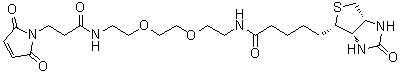 结构式 CAS# 305372-39-8, (3aS,4S,6aR)-N-[2-[2-[2-[[3-(2,5-二氢-2,5-二氧代-1H-吡咯-1-基)-1-氧代丙基]氨基]乙氧基]乙氧基]乙基]六氢-2-氧代-1H-噻吩并[3,4-d]咪唑-4-戊酰胺