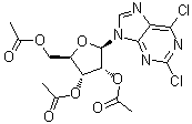 2,6-二氯-9-(2,3,5-三-O-乙酰基-beta-D-呋喃核糖基)-9H-嘌呤分子结构 (CAS 3056-18-6)