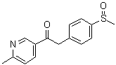 1-(6-甲基-3-吡啶基)-2-[4-(甲基亚磺酰基)苯基]乙酮分子结构 (CAS 307531-95-9)