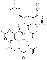 2,3,6-三-O-乙酰基-4-O-(2,3,4,6-四-O-乙酰基-beta-D-吡喃半乳糖基) beta-D-吡喃葡萄糖基叠氮化物分子结构 (CAS 30854-62-7)