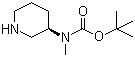 甲基(3R)-3-哌啶基氨基甲酸叔丁酯分子结构 (CAS 309962-67-2)