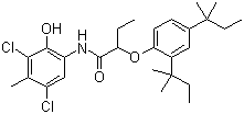 4,6-二氯-5-甲基-2-(2',4'-二特戊基苯氧基异丁酰胺基)苯酚分子结构 (CAS 31037-84-0)
