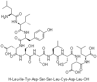 L-亮氨酰-L-异亮氨酰-L-酪氨酰-L-alpha-天冬氨酰-L-丝氨酰-L-丝氨酰-L-亮氨酰-L-半胱氨酰-L-alpha-天冬氨酰-L-亮氨酸分子结构 (CAS 310879-84-6)