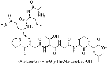 L-丙氨酰-L-亮氨酰-L-谷氨酰胺酰-L-脯氨酰甘氨酰-L-苏氨酰-L-丙氨酰-L-亮氨酰-L-亮氨酸分子结构 (CAS 312506-95-9)