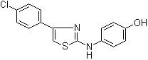 结构式 CAS# 312636-16-1, 4-[[4-(4-氯苯基)-2-噻唑基]氨基]苯酚