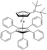 结构式 CAS# 312959-24-3, 1,2,3,4,5-戊苯基-1'-(二叔丁基磷基)二茂铁
