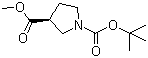 (S)-1-Boc-3-羧基吡咯烷甲酯分子结构 (CAS 313706-15-9)