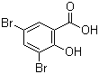 structure of CAS# 3147-55-5, 3,5-Dibromosalicylic acid;3,5-Dibromo-2-hydroxybenzoic acid