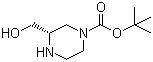 (S)-1-Boc-3-羟甲基哌嗪分子结构 (CAS 314741-40-7)