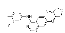 N4-(3-氯-4-氟苯基)-7-[[(3S)-四氢-3-呋喃基]氧基]-4,6-喹唑啉二胺分子结构 (CAS 314771-76-1)