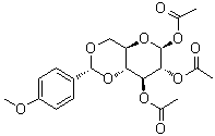 4,6-O-[(R)-(4-Methoxyphenyl)methylene]-beta-D-glucopyranose triacetate molecular structure (CAS 316790-34-8)