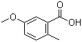 结构式 CAS# 3168-59-0, 5-甲氧基-2-甲基苯甲酸