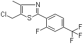 5-(氯甲基)-2-[2-氟-4-(三氟甲基)苯基]-4-甲基-1,3-噻唑分子结构 (CAS 317319-37-2)