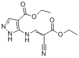 structure of CAS# 321571-07-7, Allopurinol USP Related Compound F;ethyl 5-[(2-cyano-3-ethoxy-3-oxoprop-1-enyl)amino]-1H-pyrazole-4-carboxylate