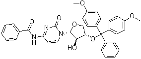N-[1-[(2R,3R,4S)-4-[双(4-甲氧基苯基)苯基甲氧基]四氢-3-羟基-2-呋喃基]-1,2-二氢-2-氧代-4-嘧啶基]-苯甲酰胺分子结构 (CAS 325683-91-8)