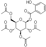beta-D-吡喃葡萄糖 2,3,4,6-四乙酸酯 1-(2-羟基苯甲酸酯)分子结构 (CAS 32748-59-7)