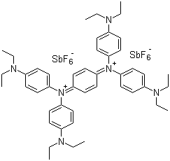 2,5-环己二烯-1,4-二基双[双[对(二乙基氨基)苯基]铵六氟锑酸盐(V)]分子结构 (CAS 3283-10-1)