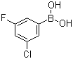 3-氯-5-氟苯硼酸分子结构 (CAS 328956-61-2)