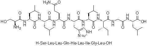 L-丝氨酰-L-亮氨酰-L-亮氨酰-L-谷氨酰胺酰-L-组氨酰-L-亮氨酰-L-异亮氨酰甘氨酰-L-亮氨酸分子结构 (CAS 329314-98-9)