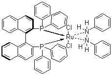 二氯[(S)-(-)-2,2'-双(二苯基膦)-1,1'-联萘基][(1S,2S)-(-)-1,2-二苯基乙二胺]钌(II)分子结构 (CAS 329736-05-2)